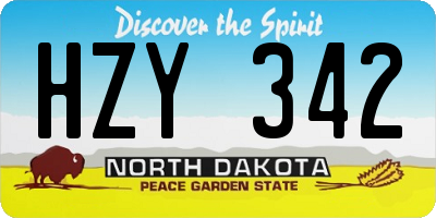 ND license plate HZY342