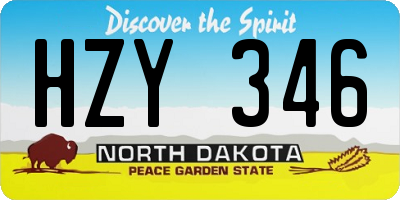 ND license plate HZY346