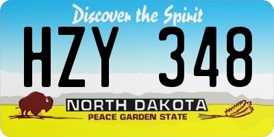 ND license plate HZY348
