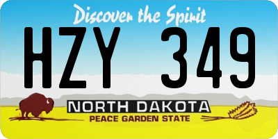 ND license plate HZY349