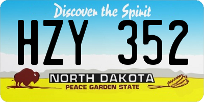 ND license plate HZY352