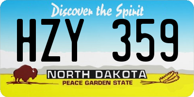 ND license plate HZY359