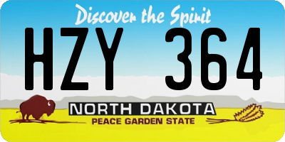 ND license plate HZY364