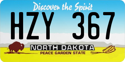 ND license plate HZY367