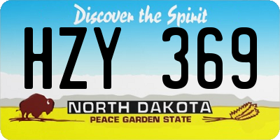 ND license plate HZY369