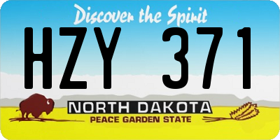 ND license plate HZY371