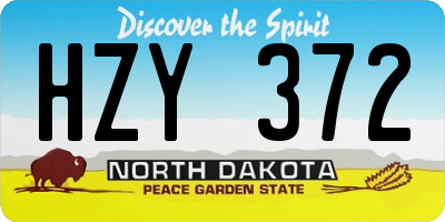 ND license plate HZY372