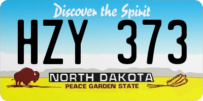 ND license plate HZY373