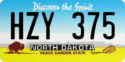 ND license plate HZY375