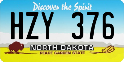 ND license plate HZY376