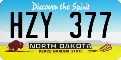 ND license plate HZY377