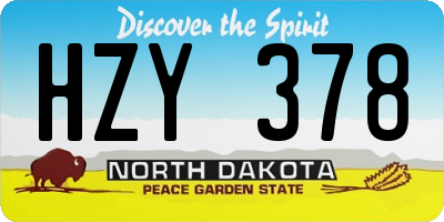 ND license plate HZY378
