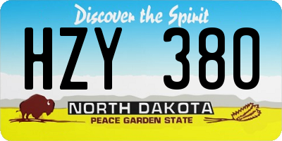 ND license plate HZY380