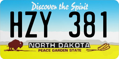 ND license plate HZY381