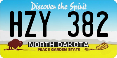 ND license plate HZY382