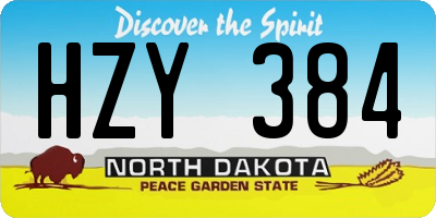 ND license plate HZY384