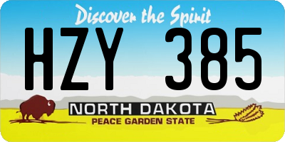 ND license plate HZY385