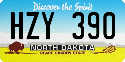 ND license plate HZY390
