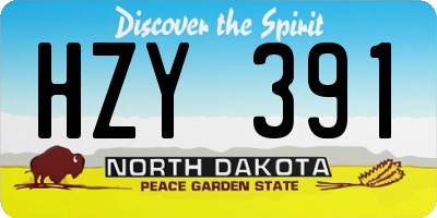 ND license plate HZY391