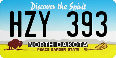 ND license plate HZY393