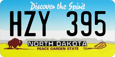 ND license plate HZY395
