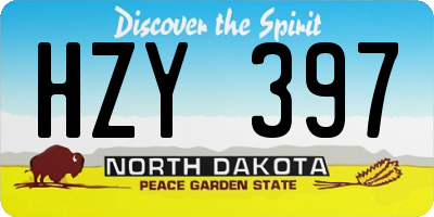 ND license plate HZY397