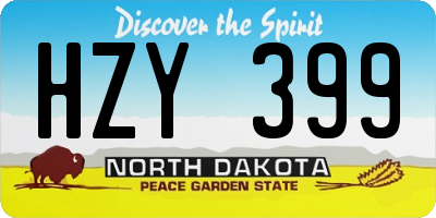 ND license plate HZY399