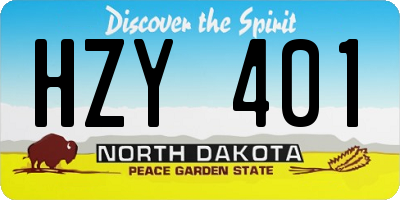 ND license plate HZY401