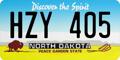 ND license plate HZY405