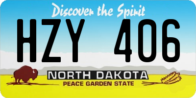 ND license plate HZY406