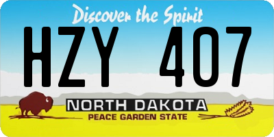 ND license plate HZY407