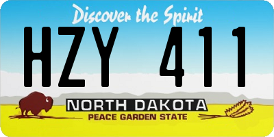 ND license plate HZY411