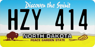 ND license plate HZY414