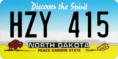 ND license plate HZY415