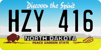 ND license plate HZY416