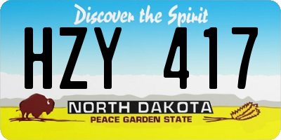 ND license plate HZY417