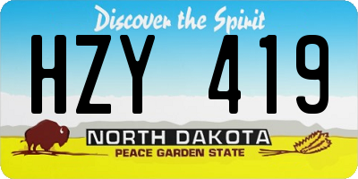 ND license plate HZY419