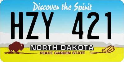 ND license plate HZY421
