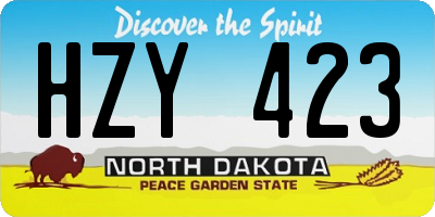 ND license plate HZY423