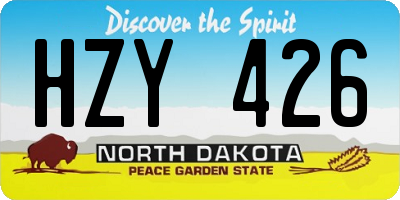 ND license plate HZY426