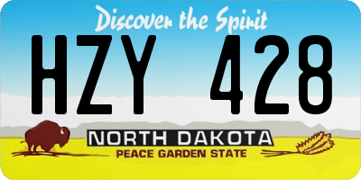ND license plate HZY428