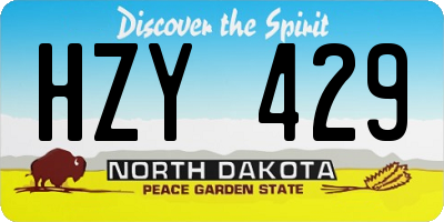ND license plate HZY429