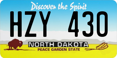 ND license plate HZY430