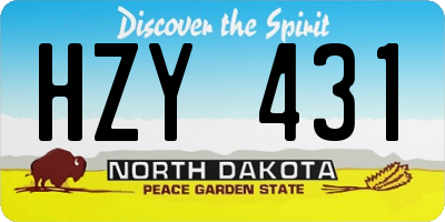 ND license plate HZY431