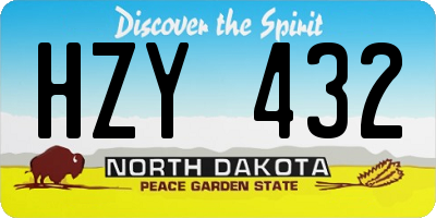 ND license plate HZY432