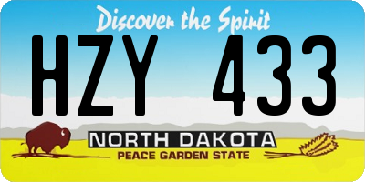 ND license plate HZY433