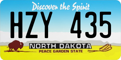 ND license plate HZY435