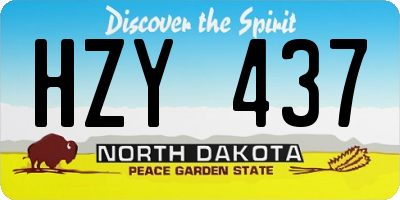 ND license plate HZY437