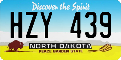 ND license plate HZY439