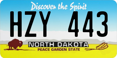 ND license plate HZY443